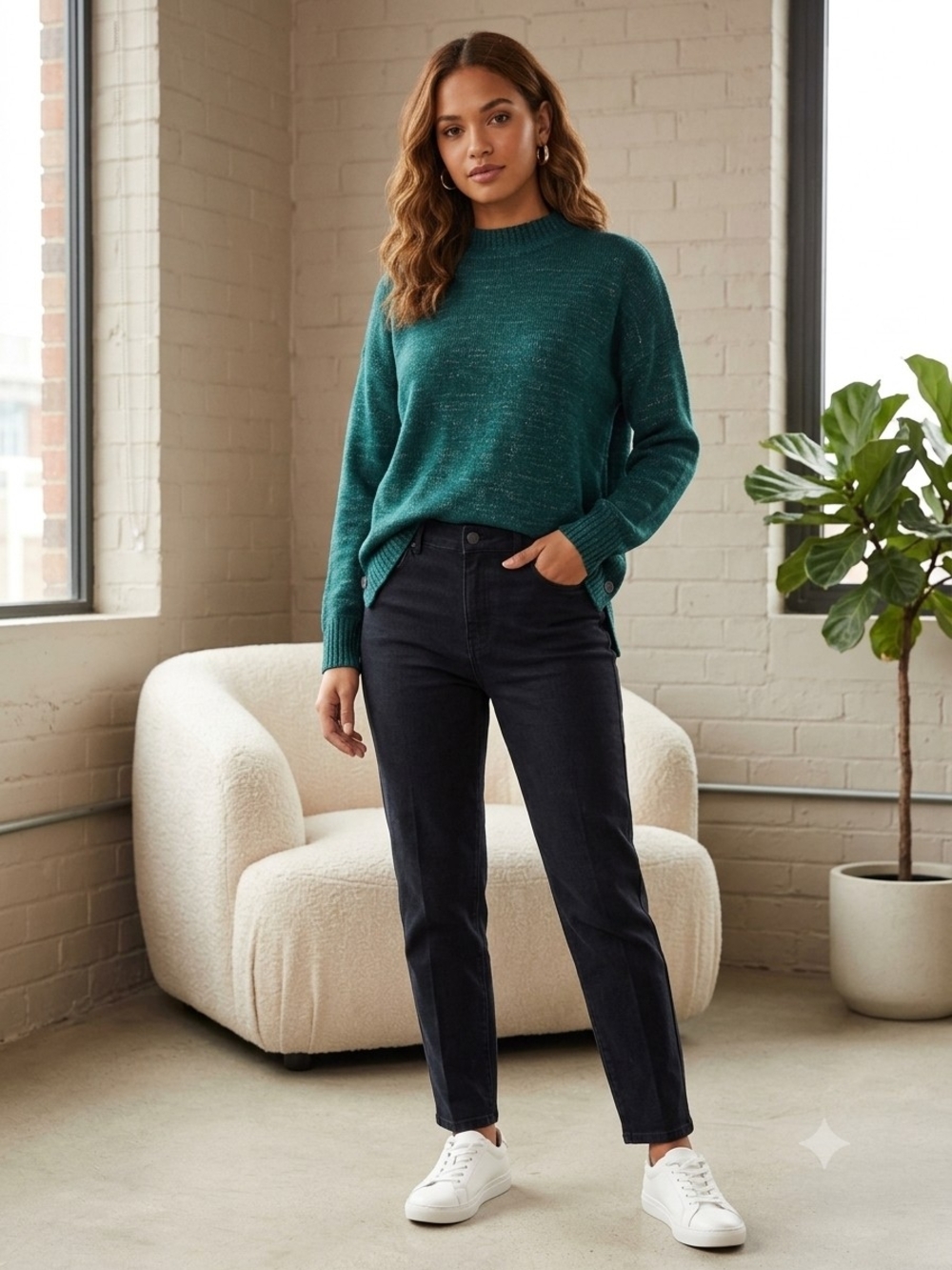 LC Lauren Conrad Black Straight-Leg Jeans